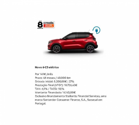 SIMPLY DRIVE - Novo �-C3 el�trico Por 149� /m�s