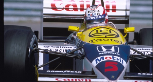 Nigel Mansell volta a pilotar o carro que deu � Honda o primeiro t�tulo de construtores na F1