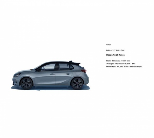 Renting - Corsa Edition 1.2T 100cv CM6 Desde 145� / m�s