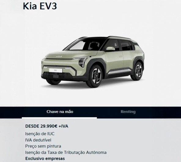 Kia EV3 Chave na m�o Exclusivo para Empresas desde 29.990� +IVA