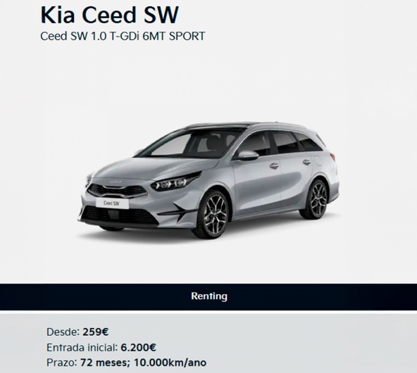 Kia Ceed SW Ceed SW 1.0 T-GDi 6MT SPORT Desde 259� / M�s