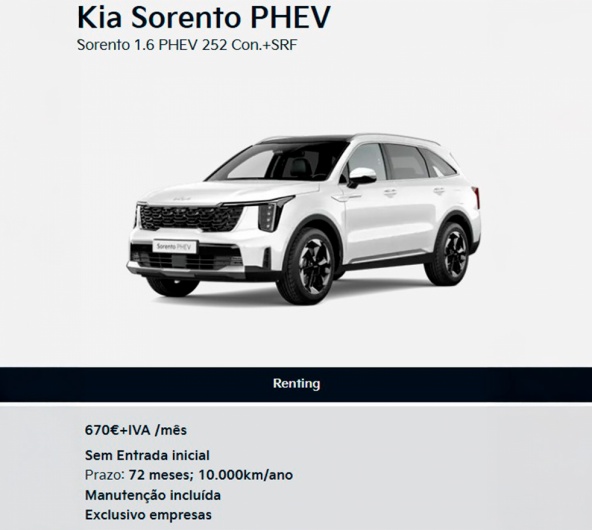 KIA SORENTO PHEV para Empresas por 670� M�s + IVA*